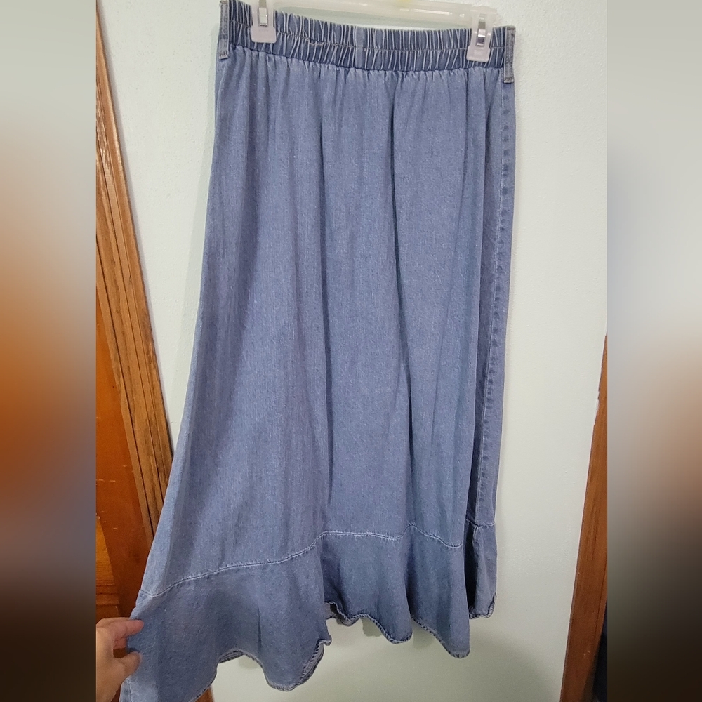 Jean Ruffle Skirt